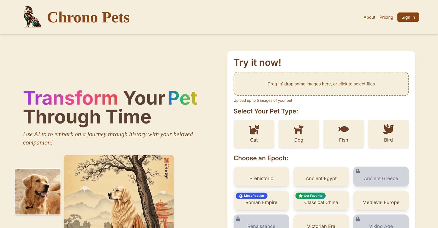 Chrono Pets Review – Transform Your Pet into History
