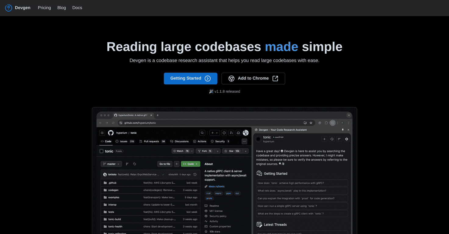 Devgen Review – Your Go-To Codebase Research Assistant