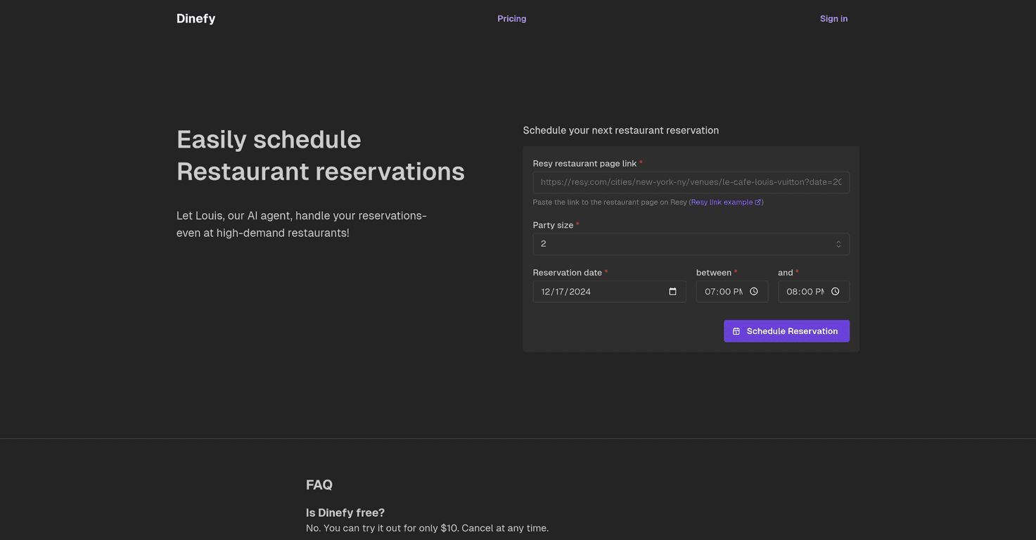 Dinefy Review – Your AI-Powered Table Reservation Tool