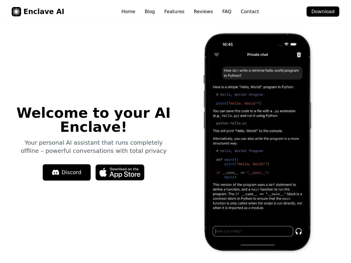 Enclave AI Review – Your Privacy-Focused Offline Chatbot