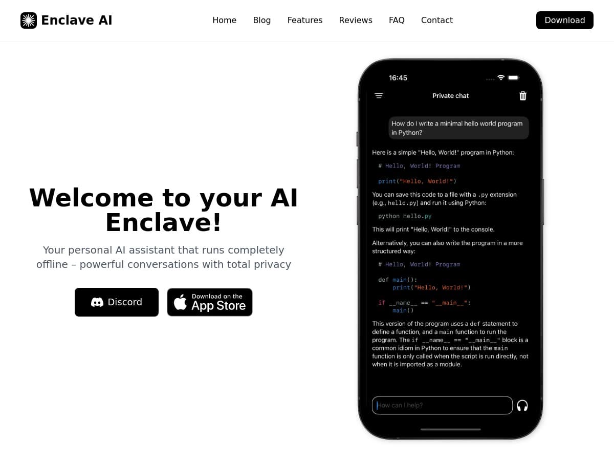 Enclave AI Review – Your Privacy-Focused Offline Chatbot