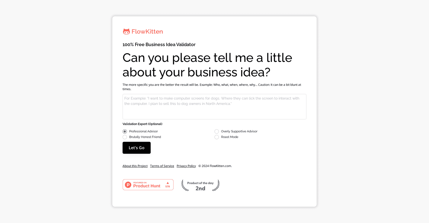 FlowKitten Review – Your AI Partner for Quick Idea Validation