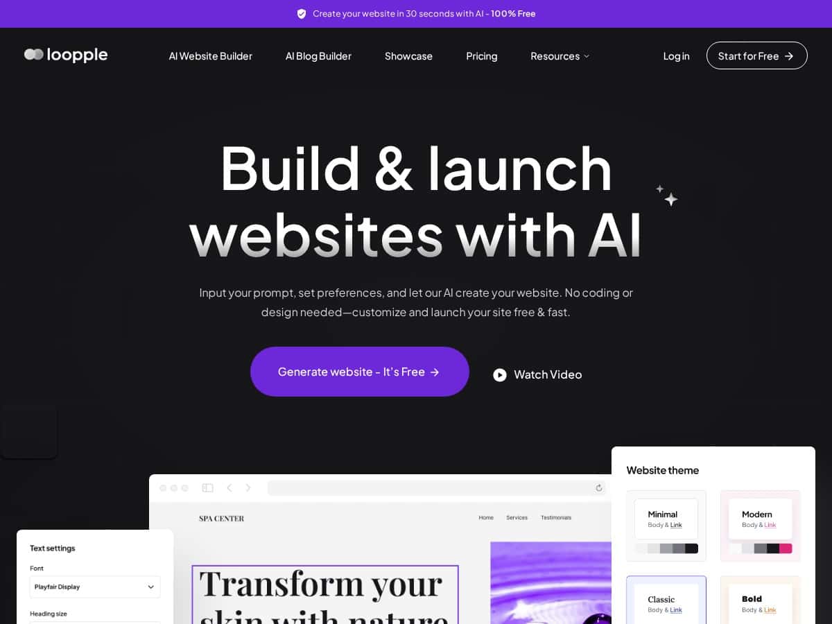 Loopple Review – Quick & Easy AI Website Builder