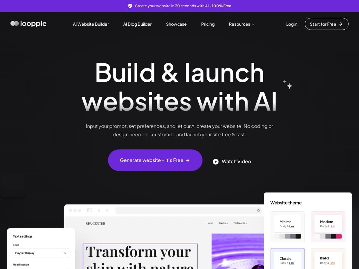 Loopple Review – Quick & Easy AI Website Builder
