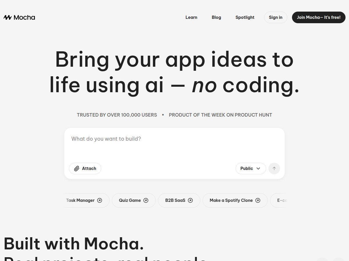 Mocha Review – Fast & Friendly AI App Builder