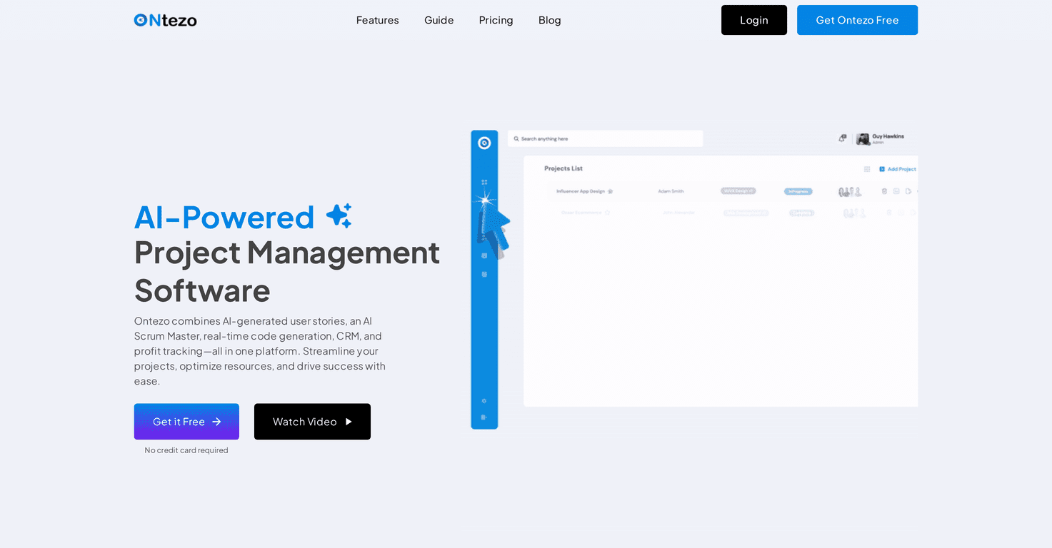 Ontezo Review – AI Tools for Project Management