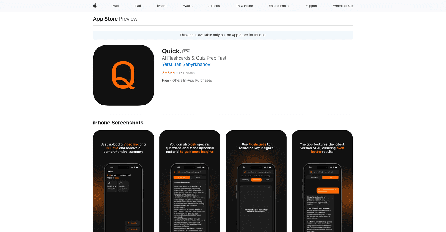 Quick Review – Enhance Your Study Experience with AI Flashcards