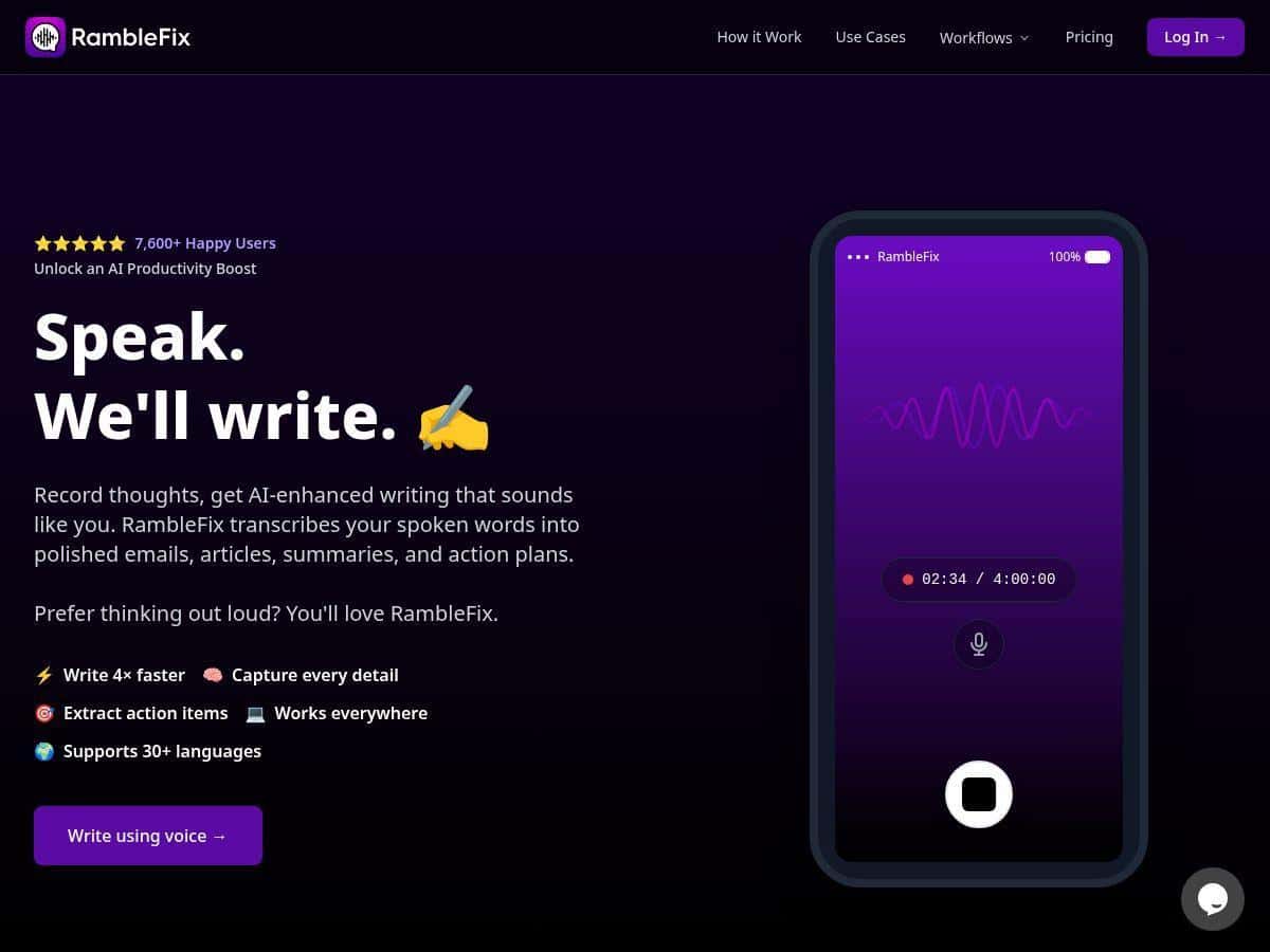 RambleFix Review – Transform Your Voice into polished Content