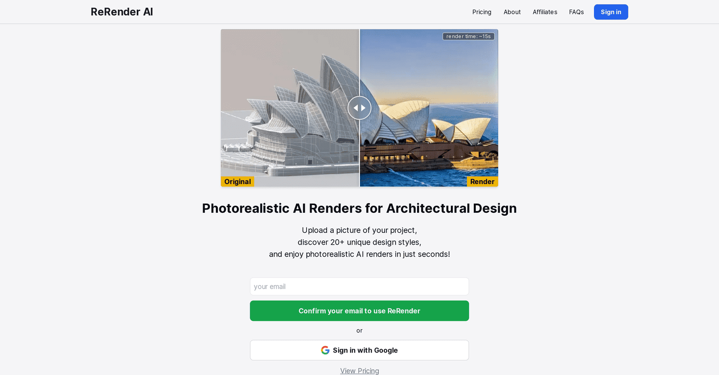 ReRender AI Review – Instant Photorealistic Renders