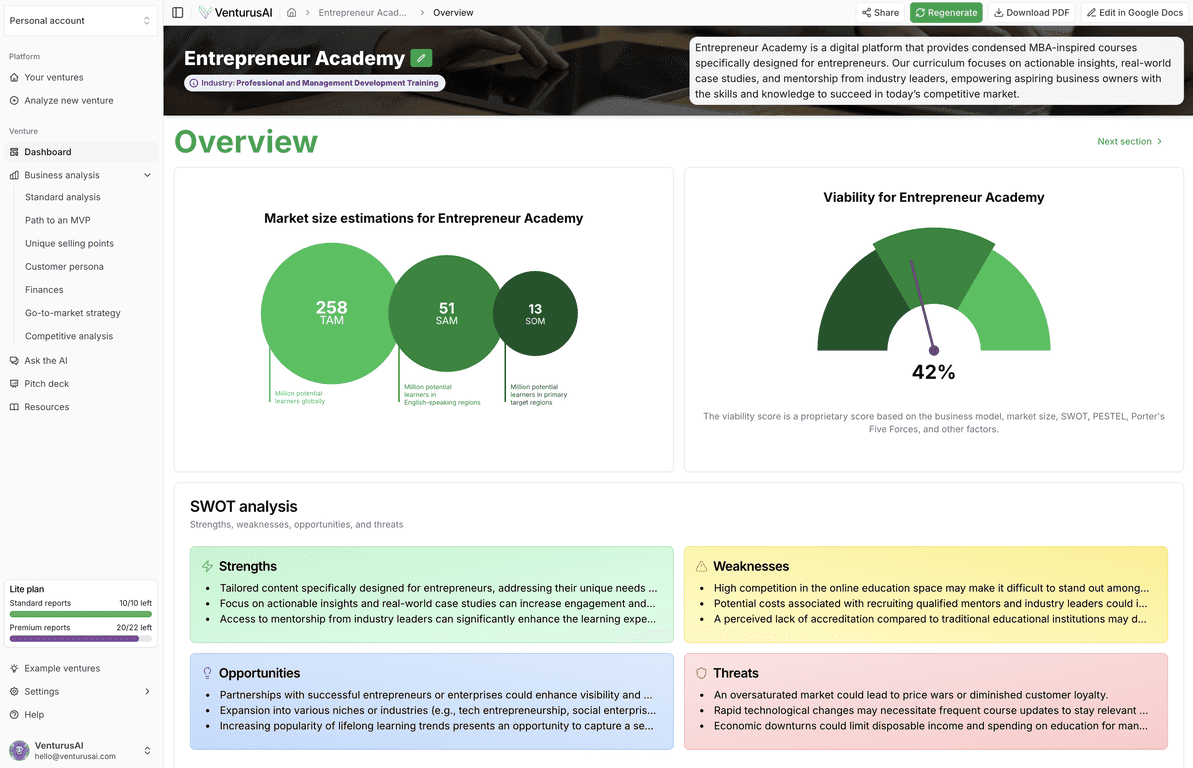 VenturusAI Review – Instant Feedback for Your Business Ideas