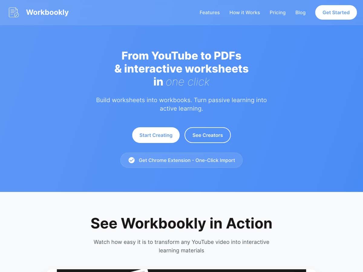 Workbookly Review – Transforming YouTube Videos into Interactive Learning