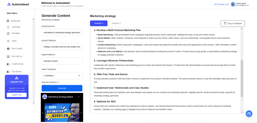 AI marketing strategy generator