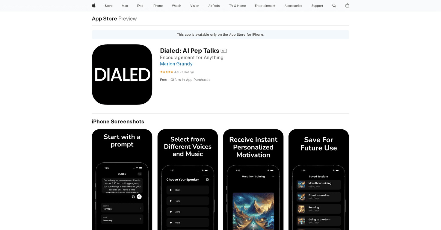 Dialed Review – Motivate Your Day with AI Pep Talks
