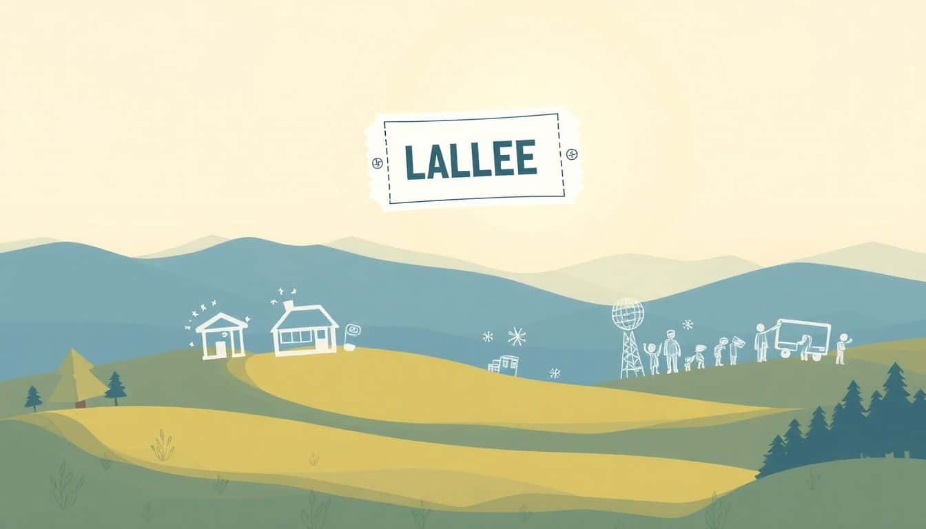 Illustration of a serene landscape with a large floating lottery ticket, surrounded by faint outlines of a small business, an art piece, and a community initiative, representing diverse crowdfunding possibilities.