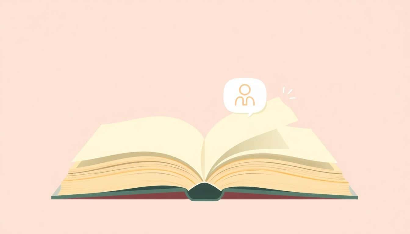Minimalist illustration of an open book transitioning into a tablet with an online course icon, using soft colors and clean lines.