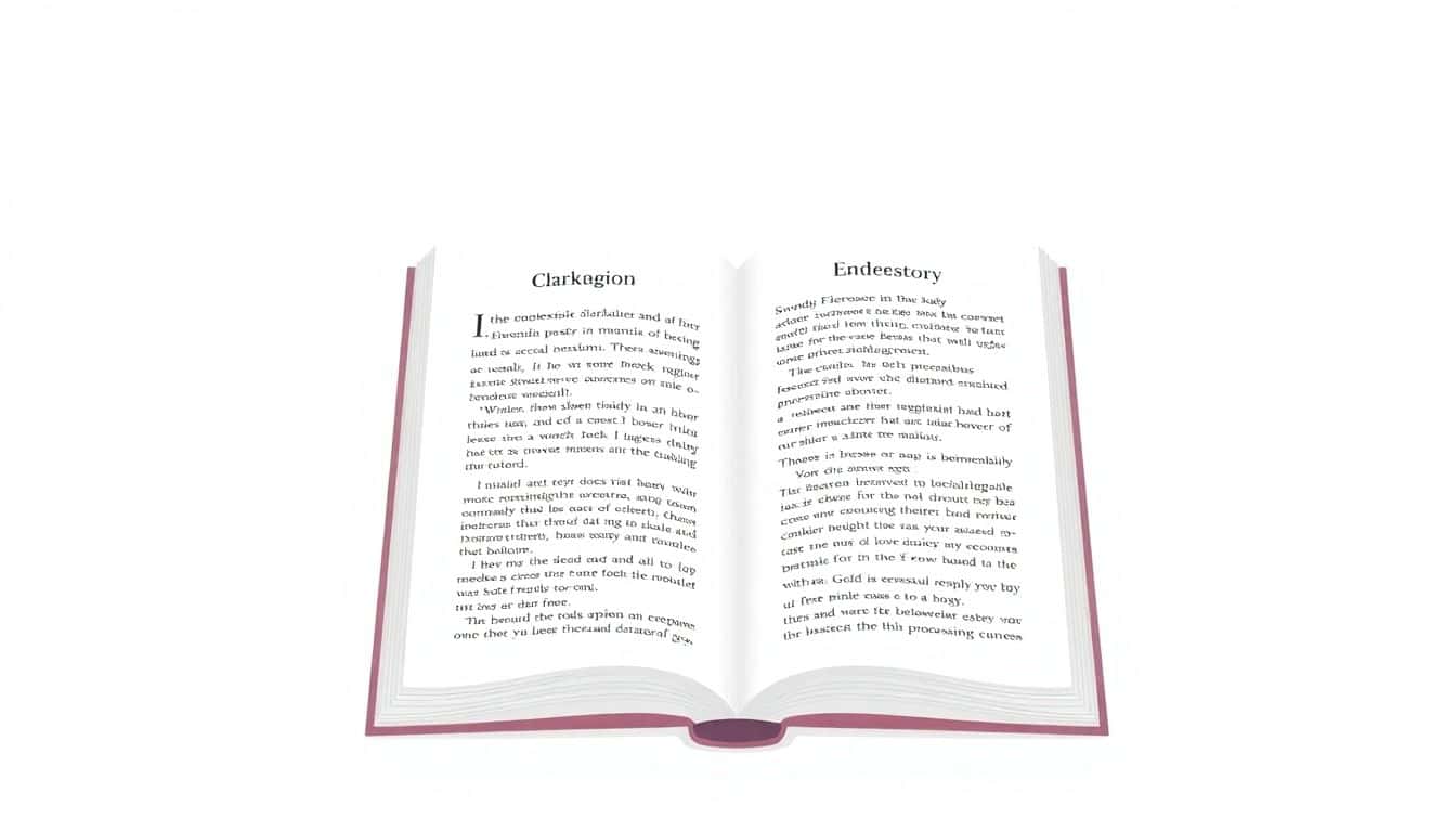 Minimalist illustration of an open eBook with clear text, set against a simple background, featuring soft colors, a magnifying glass, and adjustable font icons to symbolize accessibility.