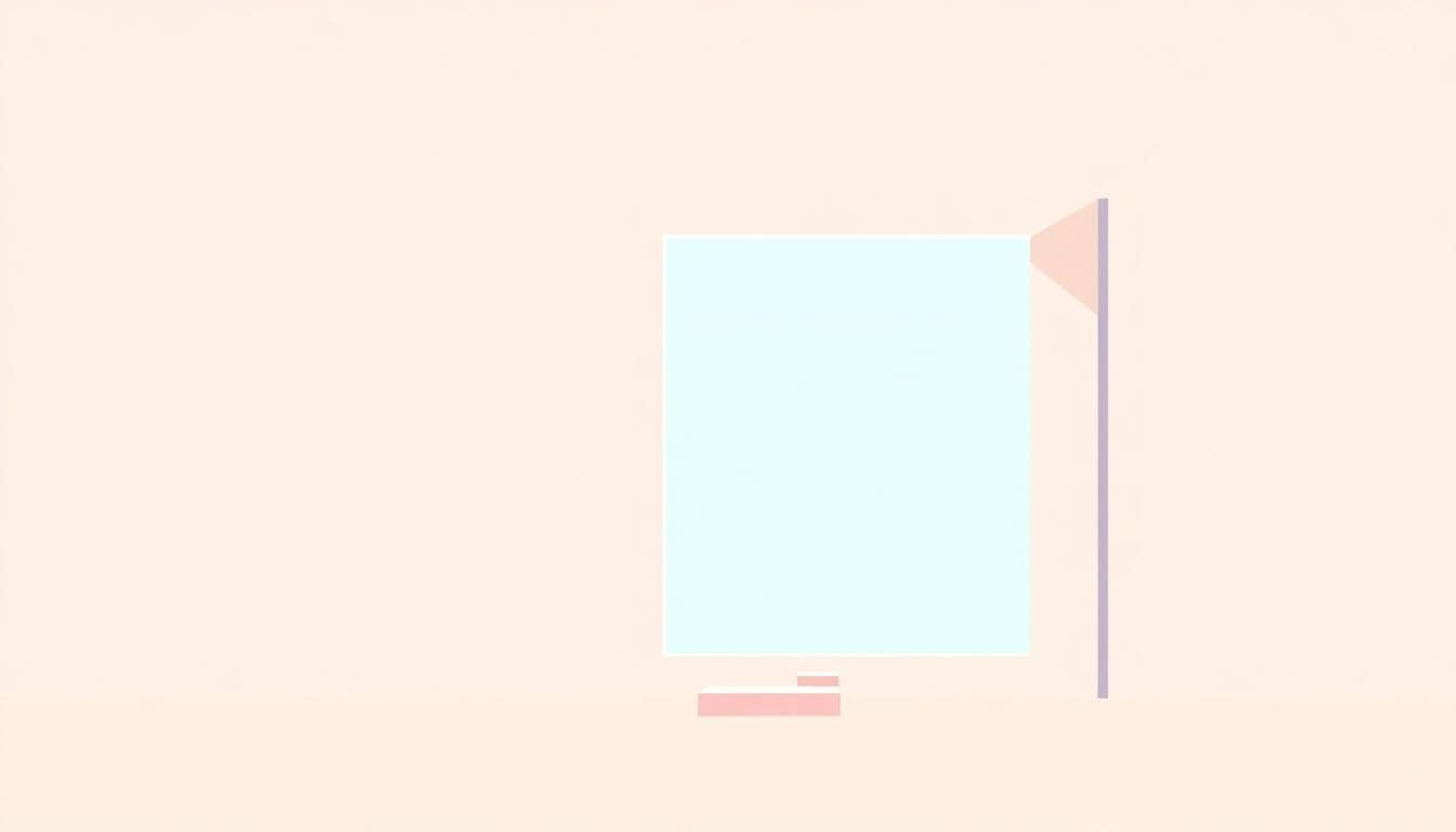 Minimalist illustration of an open window with a simple path leading forward against a bright background, symbolizing progress and clarity.