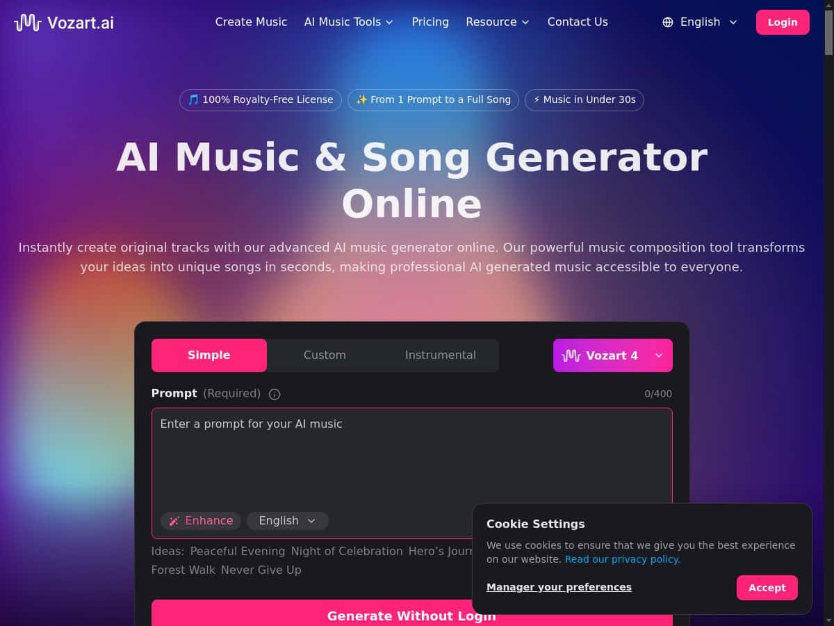 Vozart AI Bewertung – Die Zukunft der Musikproduktion