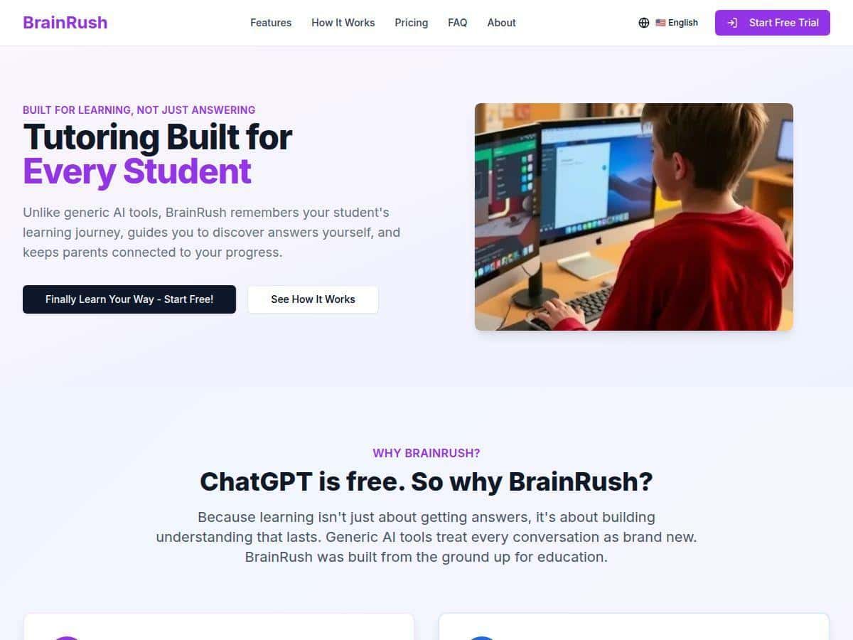 Reseña de BrainRush: Tutoría personalizada con IA para estudiantes de K-12