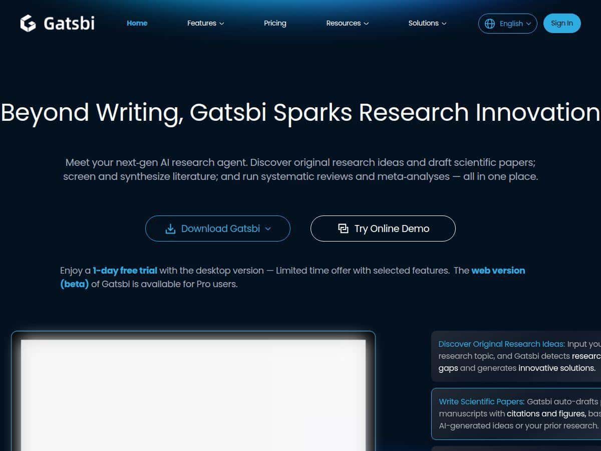 Gatsbi Review – An AI Tool for Researchers and Innovators