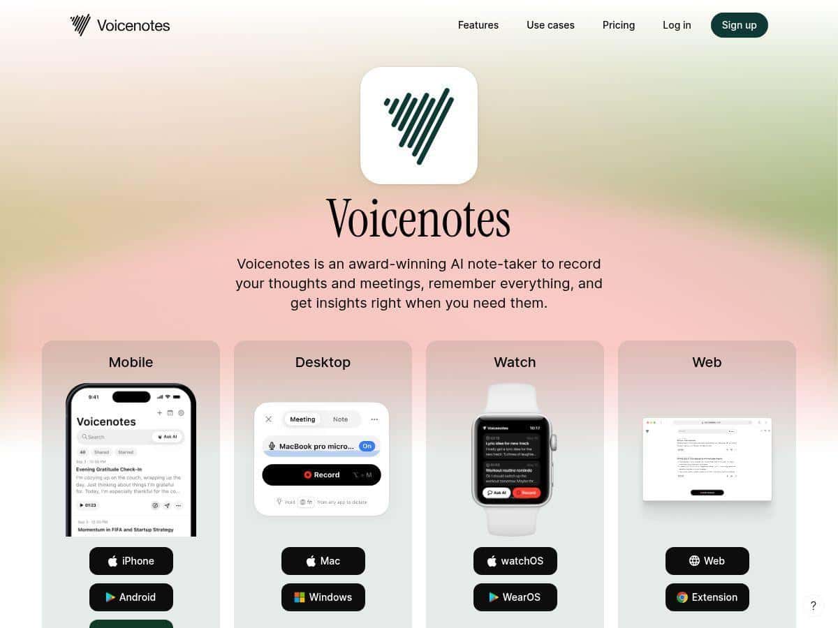 Voicenotes Reseña – Transcripción de voz precisa y fácil de usar