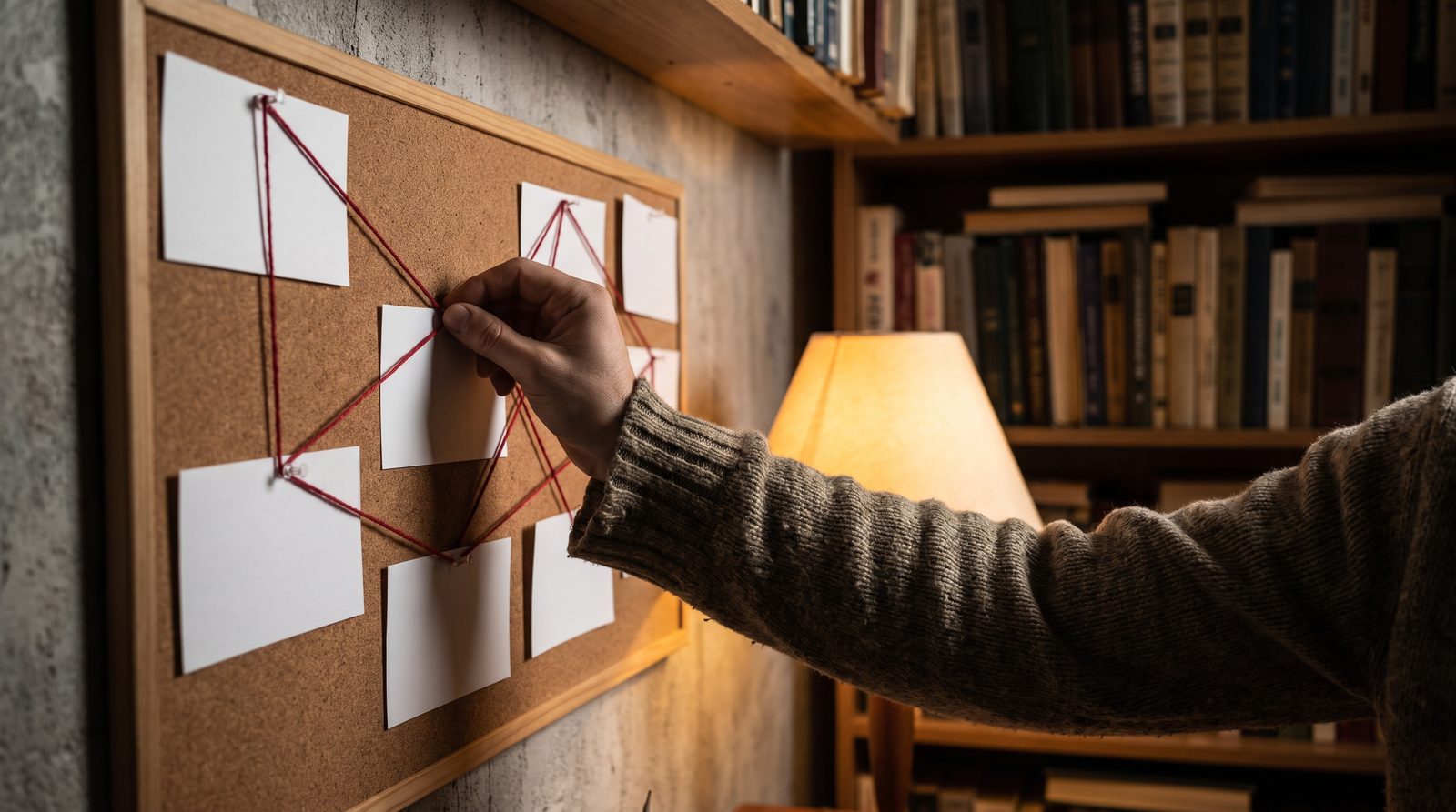 Evidence and chronology connections mapped before writing a true crime book