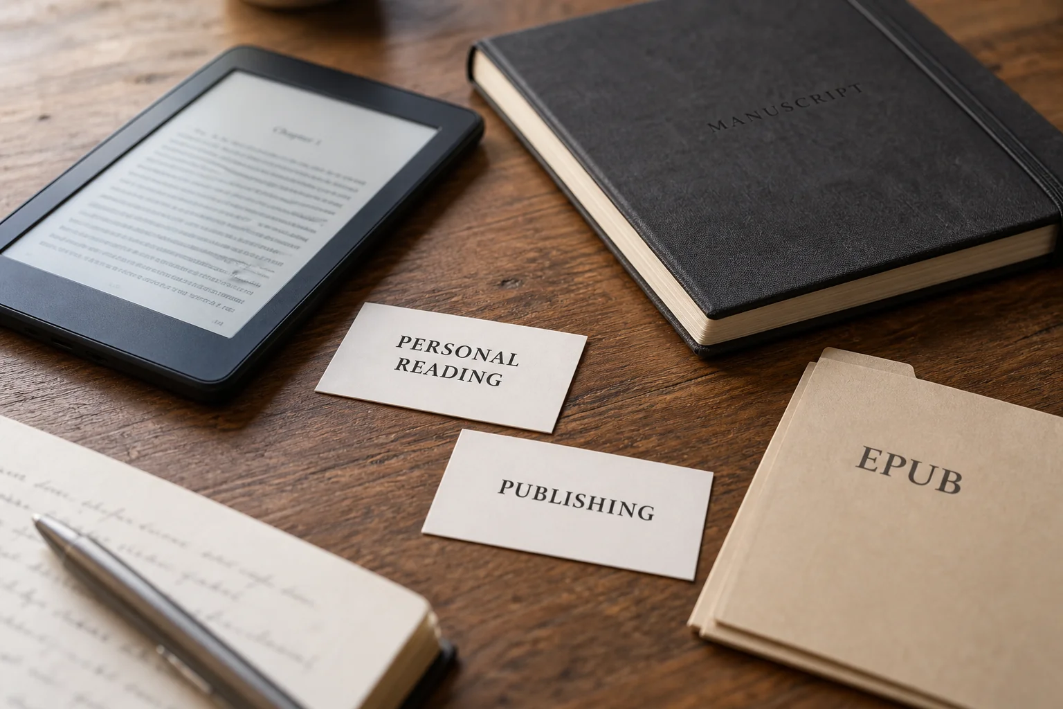 EPUB folder with separate personal-reading and publishing cards