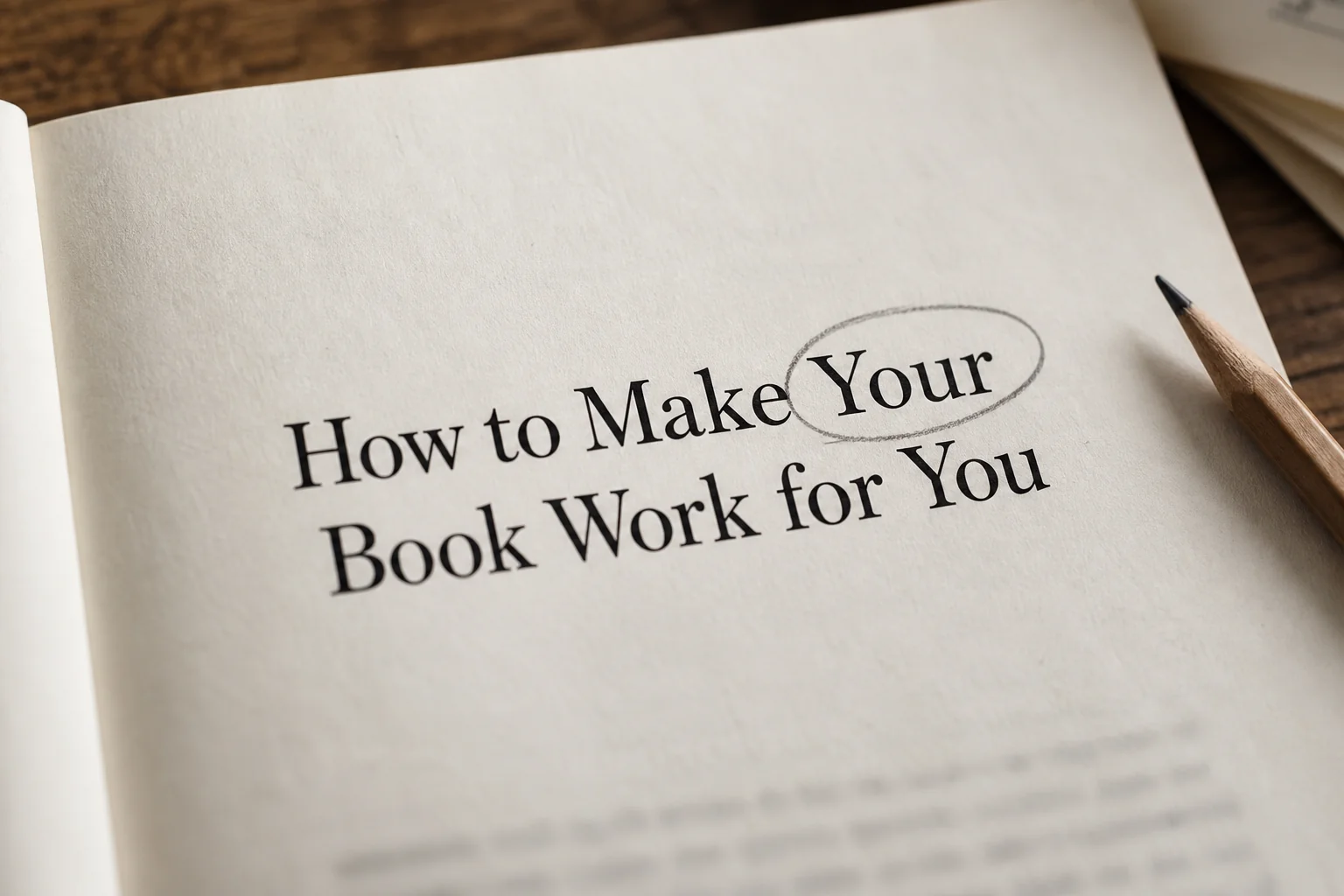 Title page reading How to Make Your Book Work for You