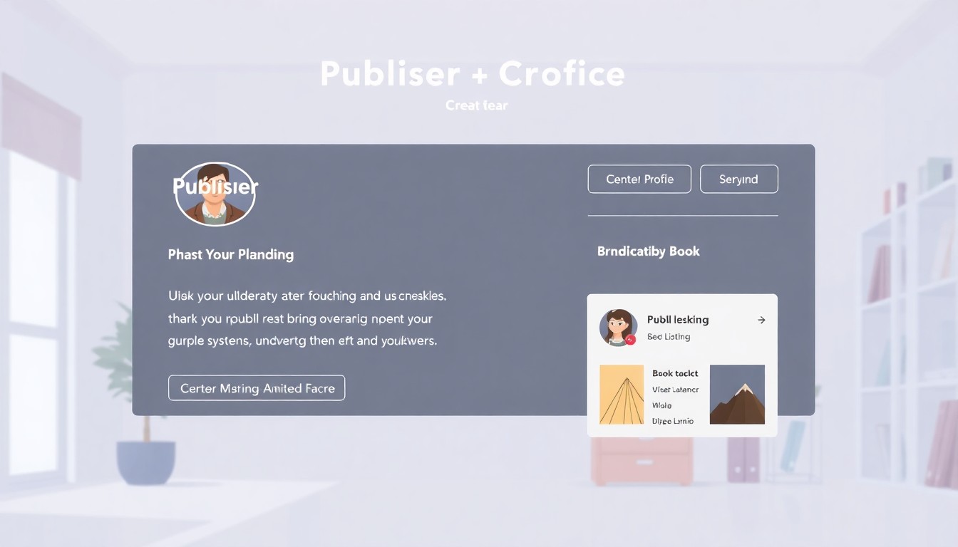 Publisher profile setup interface with branding options