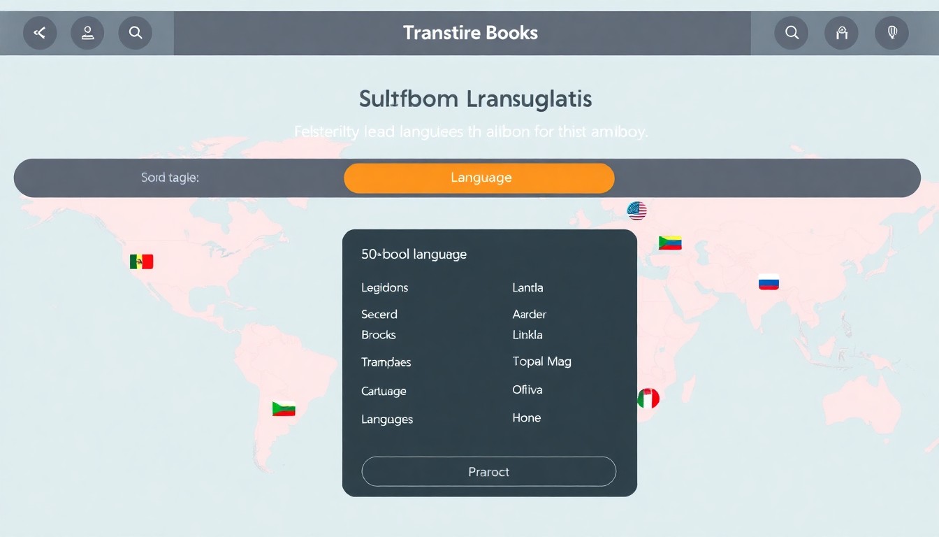 Language selection interface for book translation