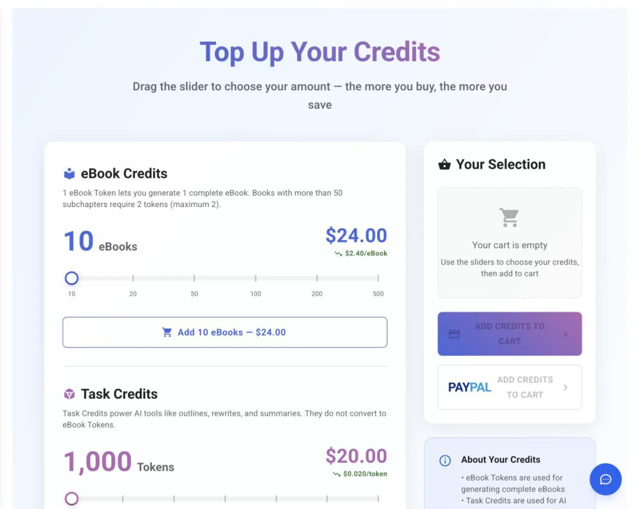 Automateed Top Up Tokens checkout summary