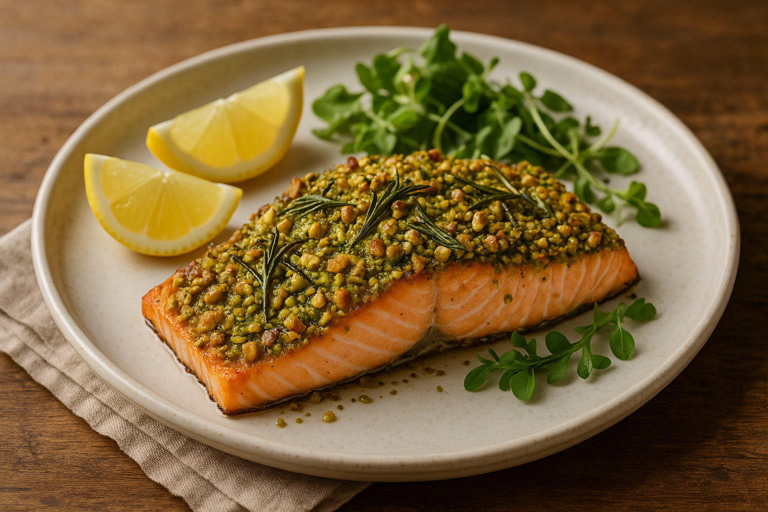 Finished salmon dish representing a photographed cookbook recipe